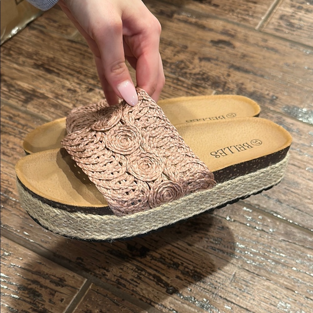 Women's Crochet Slide Sandals - Pink